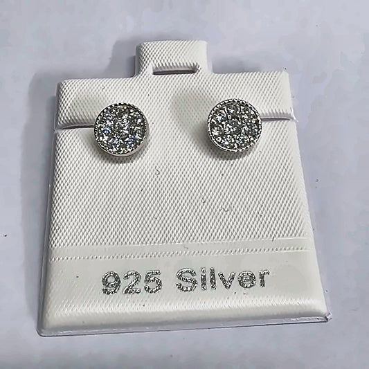 PL3036 925 silver stud earrings, rhodium finish