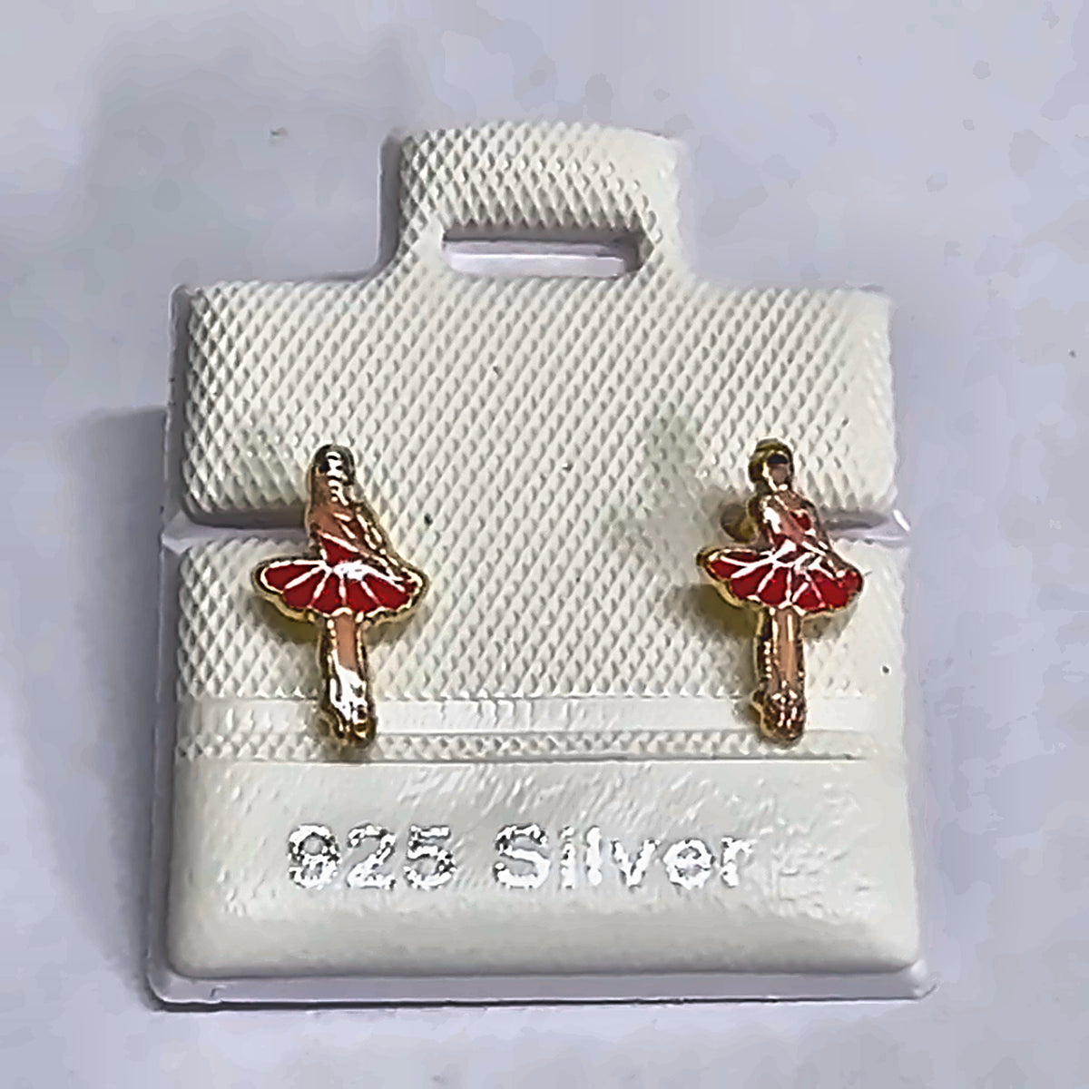 PL333-D 925 silver stud earrings, gold plated finish
