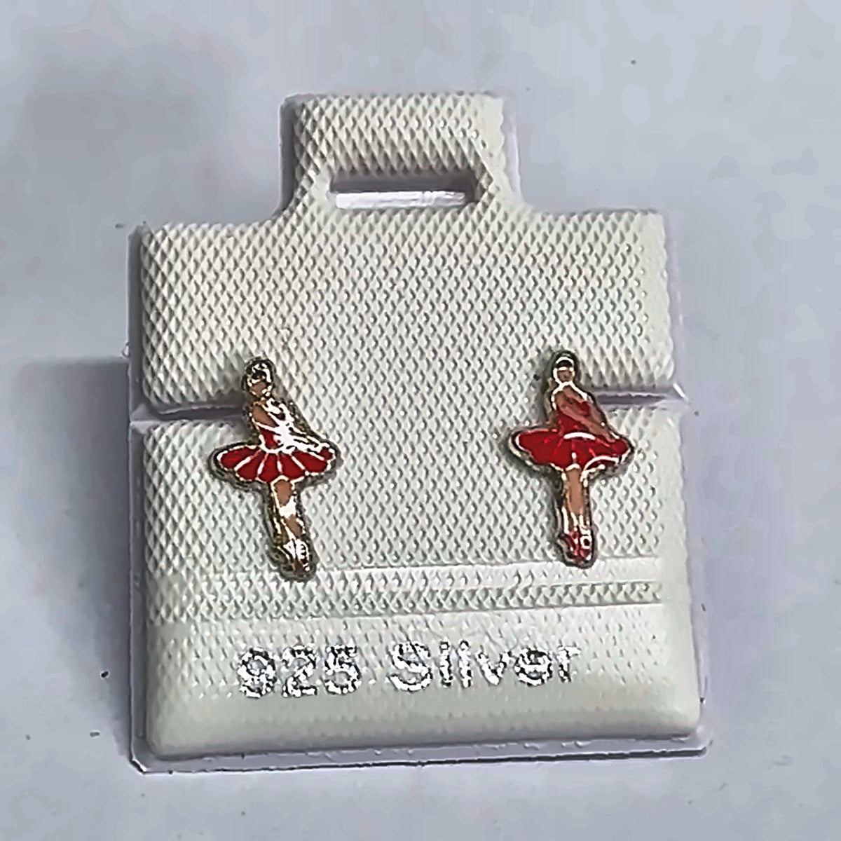 PL333-D 925 silver stud earrings, rhodium finish