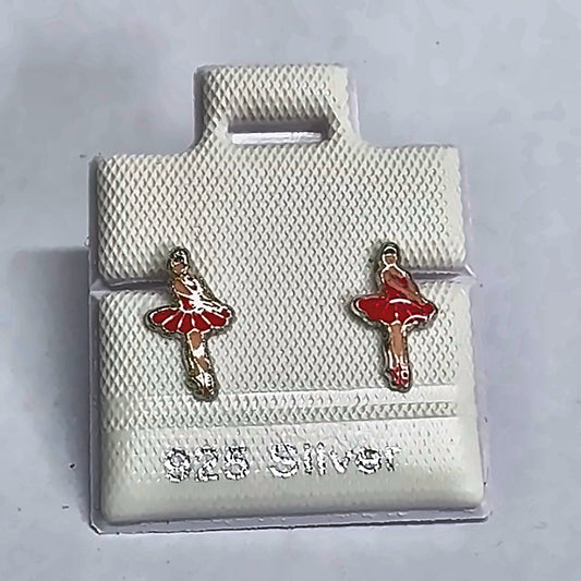 PL333-D 925 silver stud earrings, rhodium finish