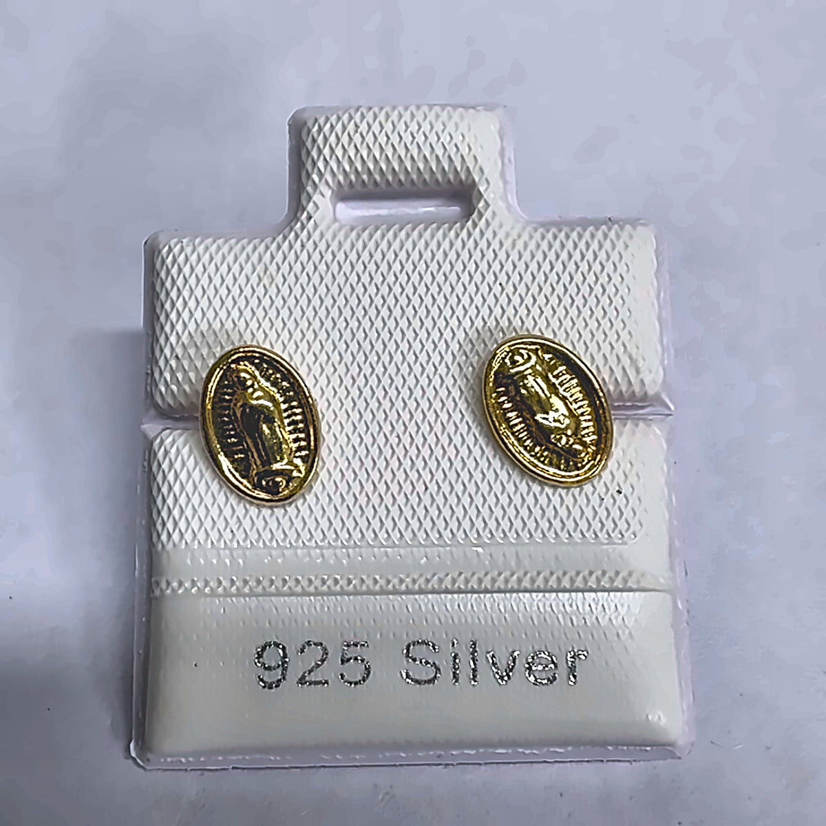 PL347 925 silver stud earrings, gold plated finish
