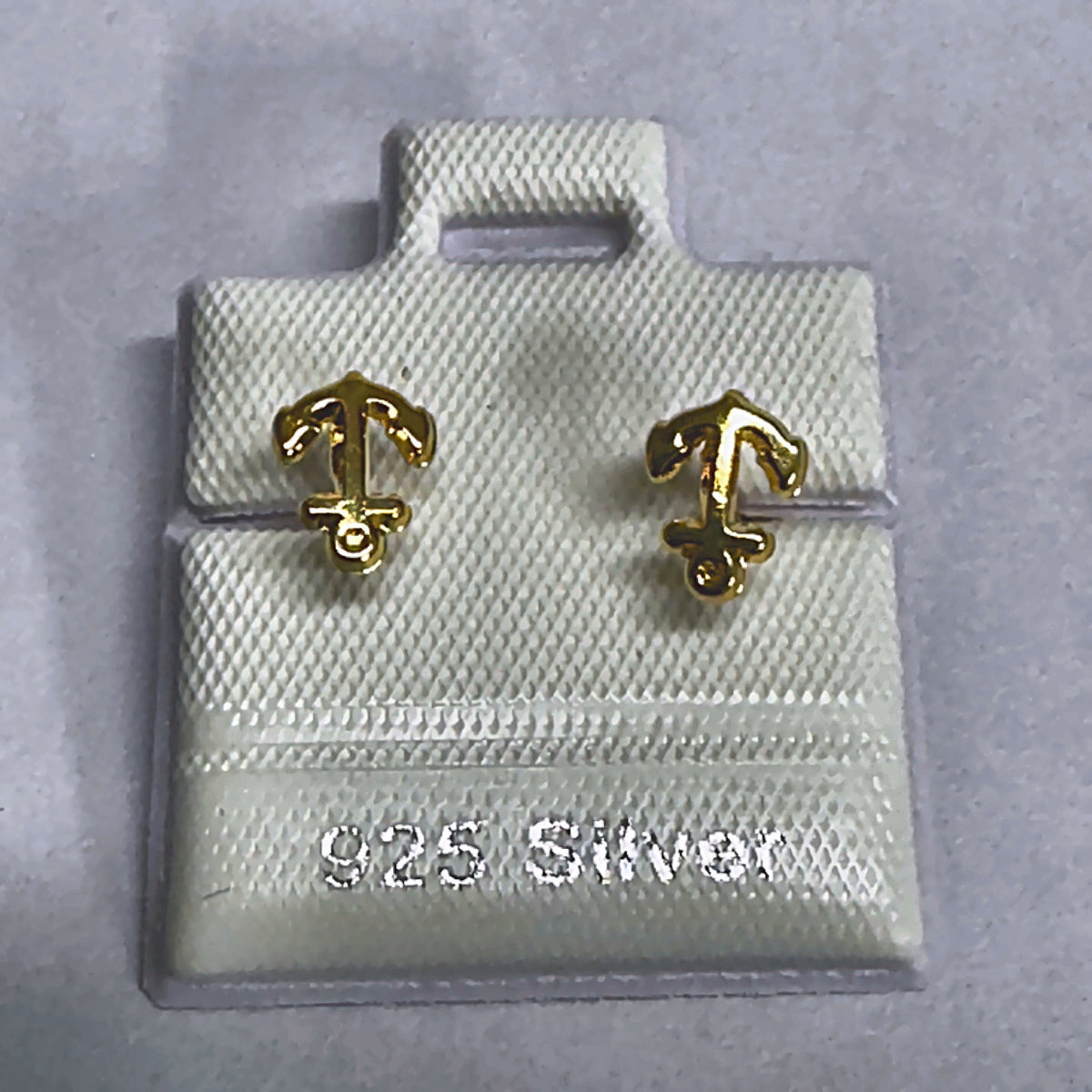 PL376 925 silver stud earrings, gold plated finish