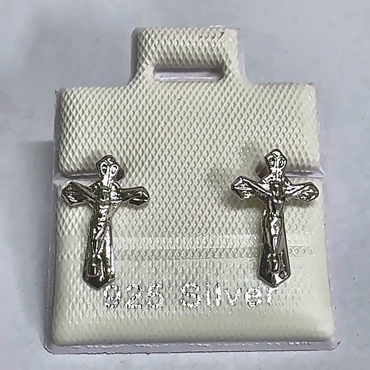 PL383 925 silver stud earrings, rhodium finish