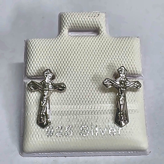 PL383 925 silver stud earrings, rhodium finish