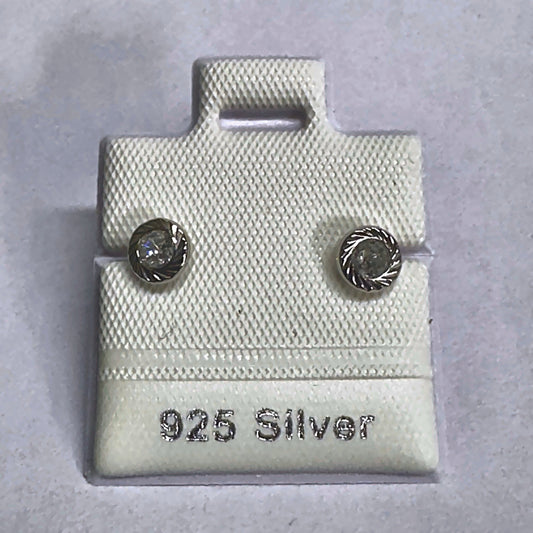 PL396-B 925 silver stud earrings, rhodium finish
