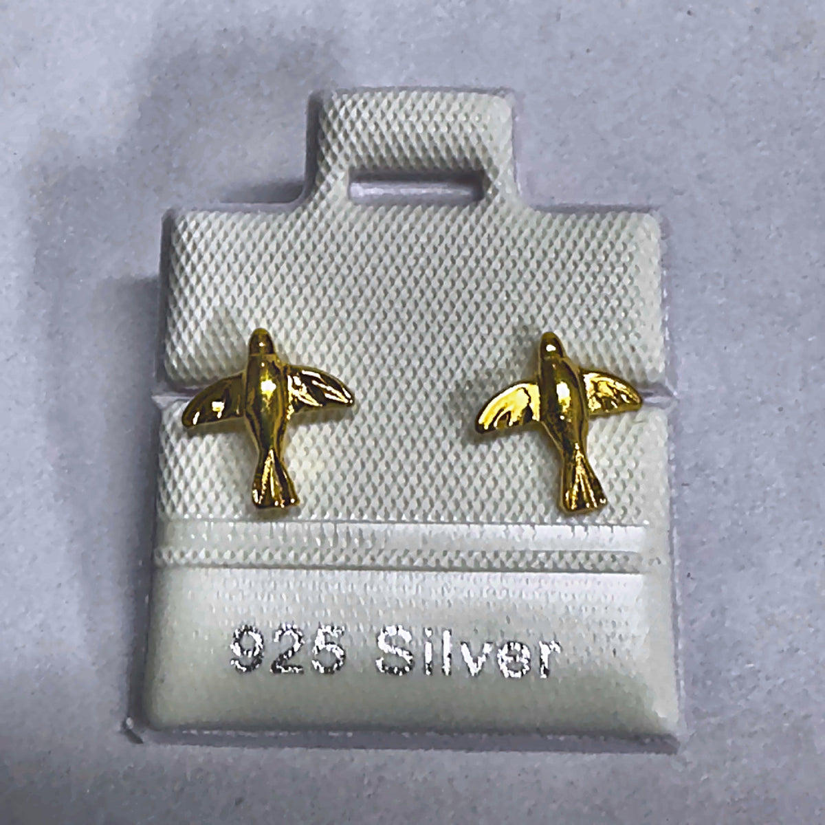 PL452-A 925 silver stud earrings, gold plated finish