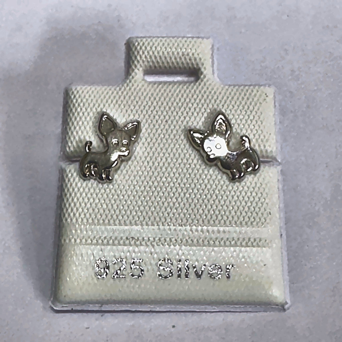 PL484 925 silver stud earrings, rhodium finish