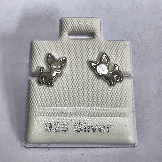 PL484 925 silver stud earrings, rhodium finish