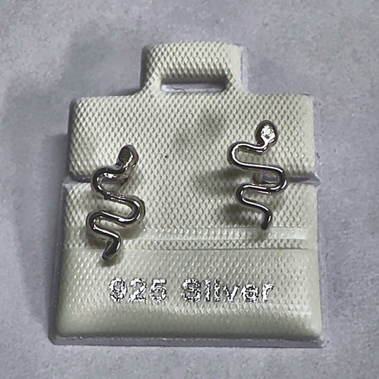 PL627 925 silver stud earrings, rhodium finish