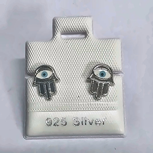 PL659 925 silver stud earrings, rhodium finish