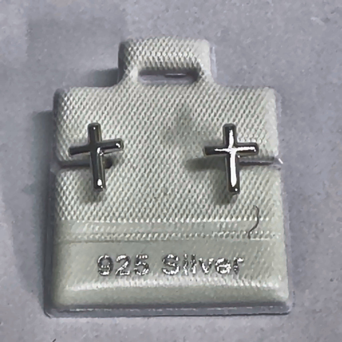 PL671 925 silver stud earrings, rhodium finish