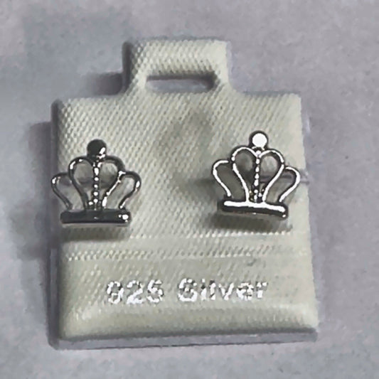 PL685 925 silver stud earrings, rhodium finish