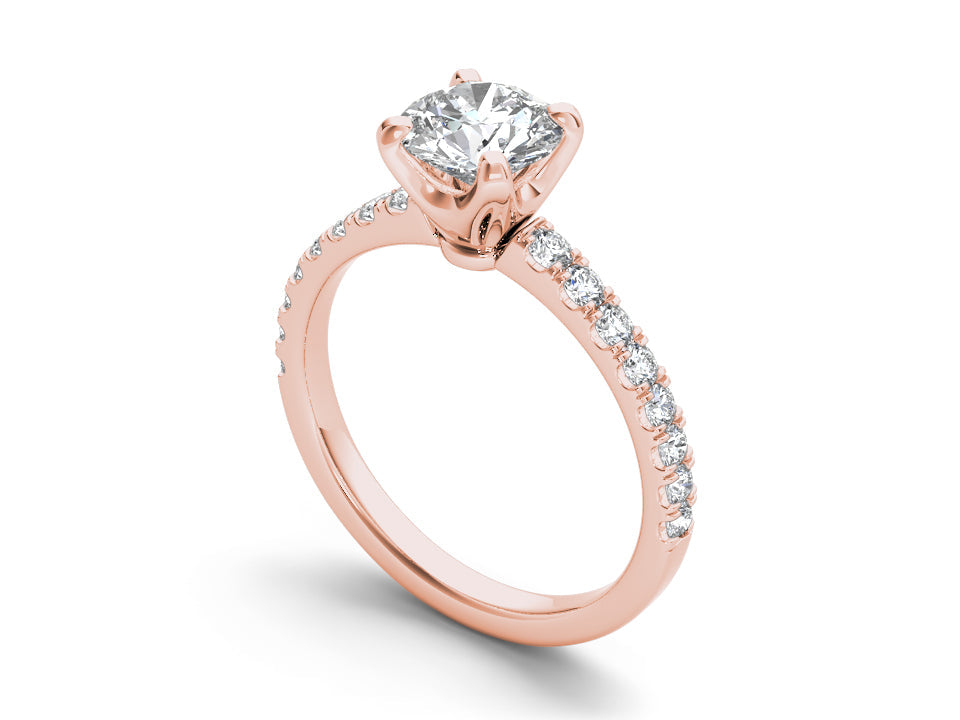 1,238ct Round Diamond Rings 10k gold / Diamond / Rose Gold rings