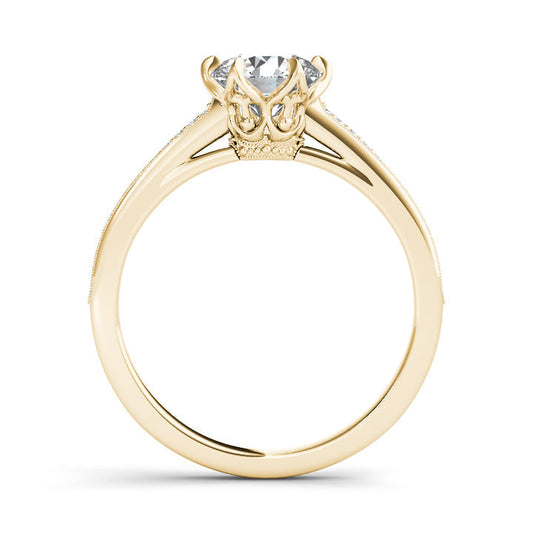 Round 1.17ct ring / Model RC_RD_135 10k Gold / Lab Diamond / Or Diamond ring