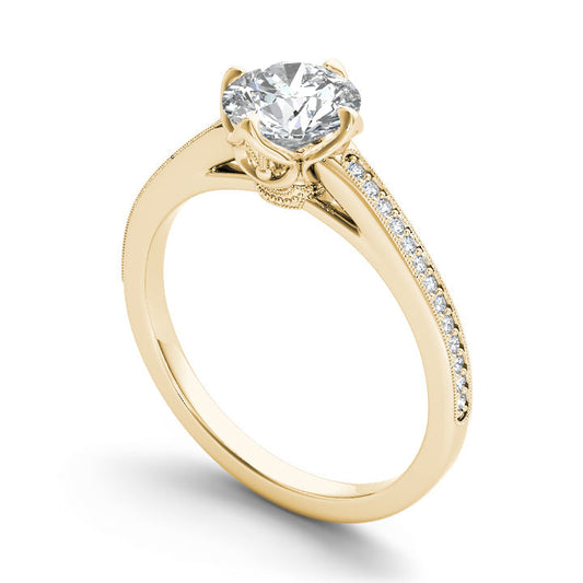 Round 1.17 Ring / Model RC_RD_136 10k Gold / Lab Diamond / Or Diamond ring