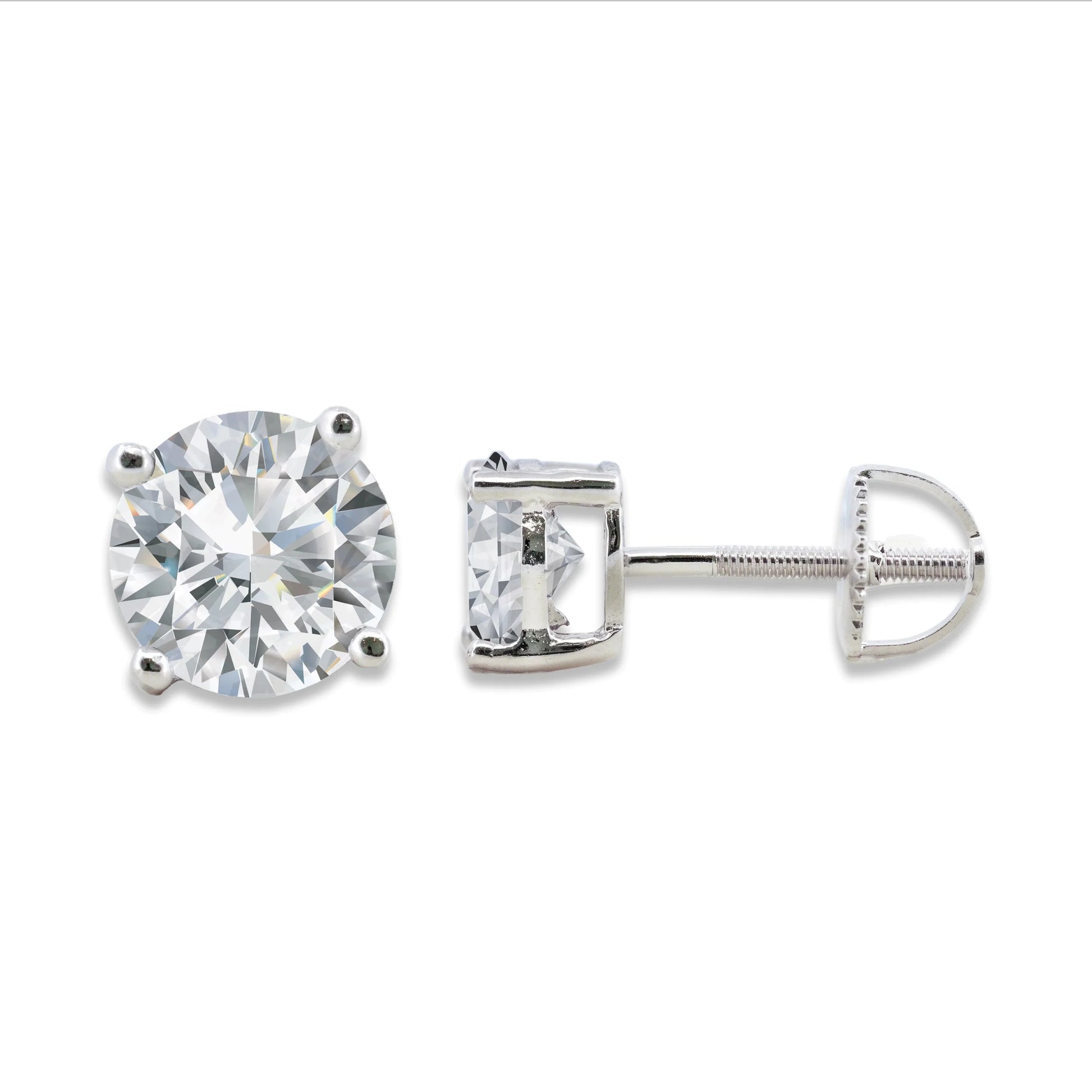 7mm Moissanite | Silver.925 Screw-back Stud Earrings Earrings