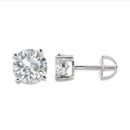 7mm Moissanite | Silver.925 Screw-back Stud Earrings Earrings