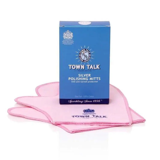 Town Talk silver polishing cloth professional care removes tarnish restores brilliance
