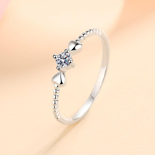 Solitaire Heart Ring 925 sterling silver + 10ct Moissanite / AZ345-J Ring