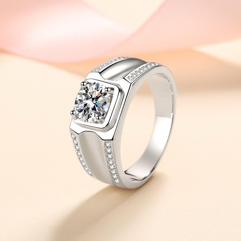 Ring 925 sterling silver + 1ct moissanite / AZ391-J Ring