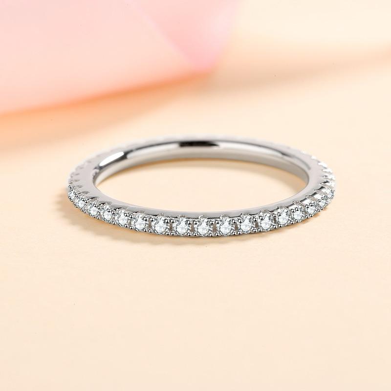 Eternity ring 925 sterling silver + 57ct moissanite / AZ347-J Ring