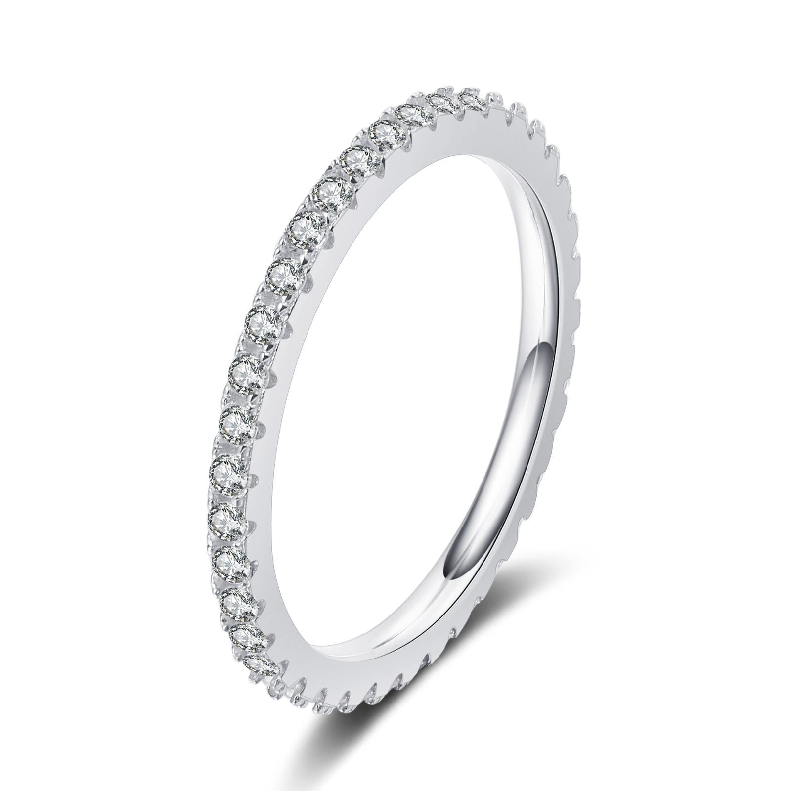 Eternity ring 925 sterling silver + 57ct moissanite / AZ347-J Ring