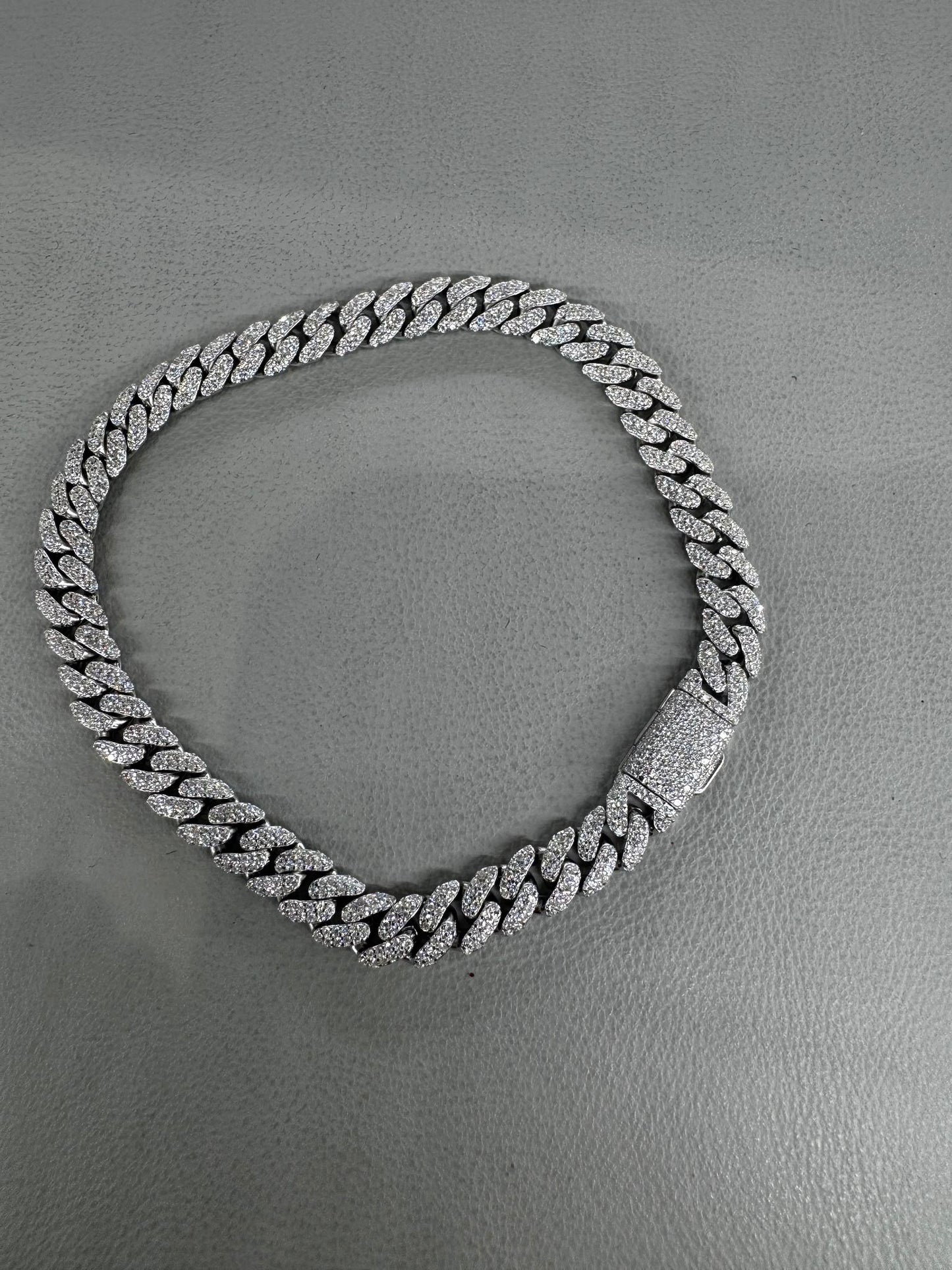 8 mm 8 inch silver bracelet with moissanite MJCN655