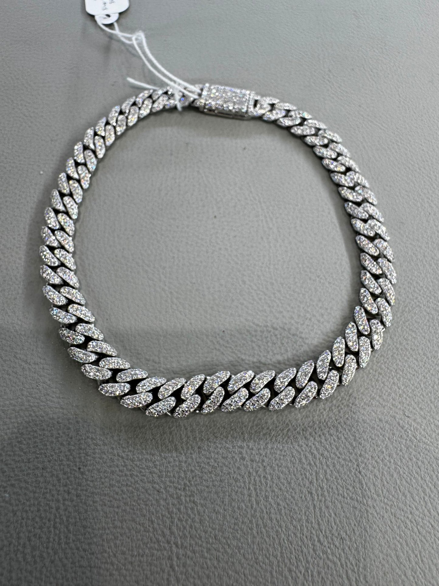 6mm 8inch gold plated silver bracelet with moissanite