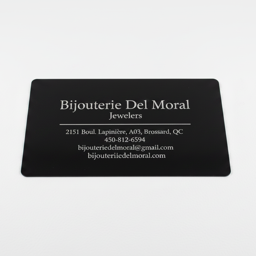 Black aluminum business card blank