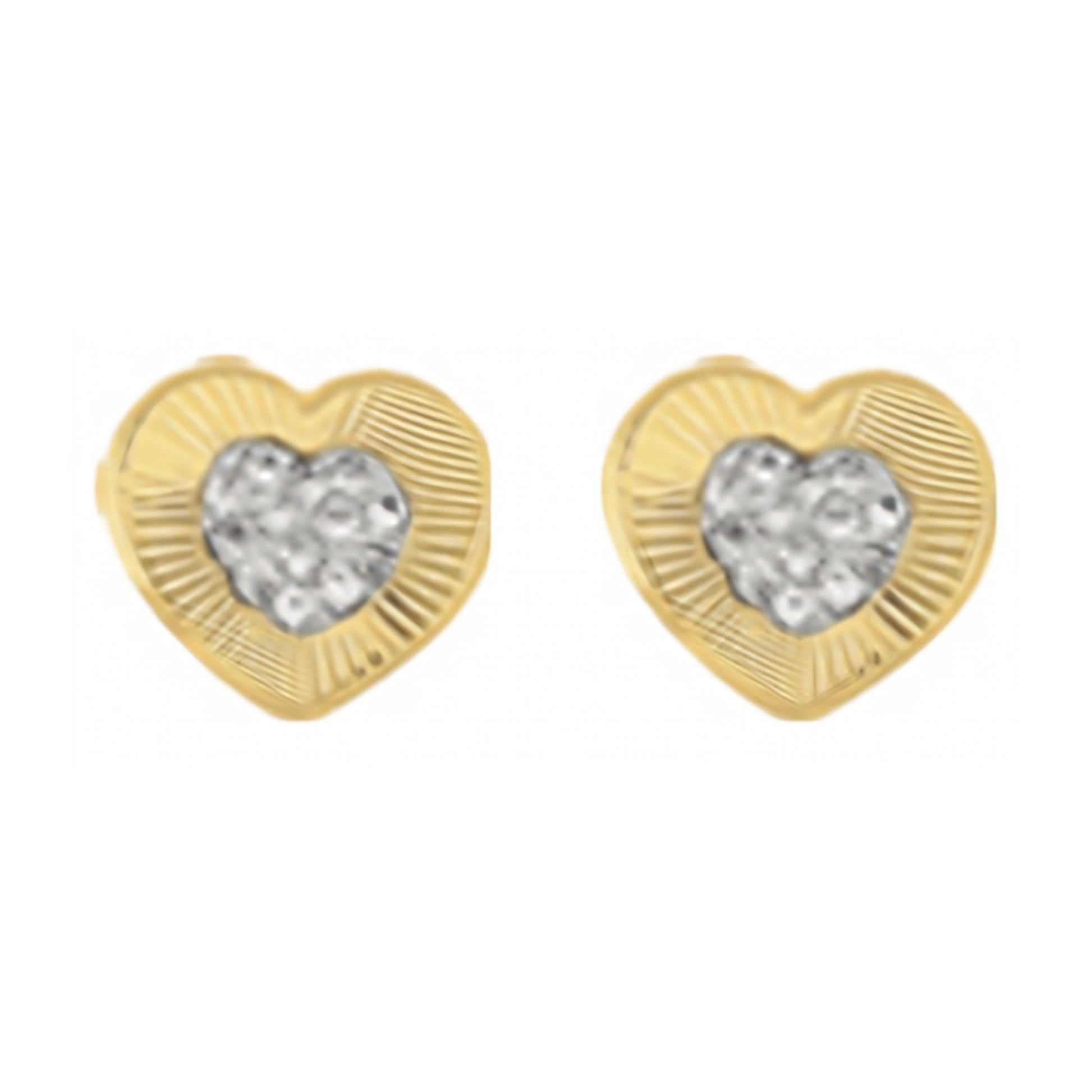 10K Gold Pavé Heart Stud Earrings