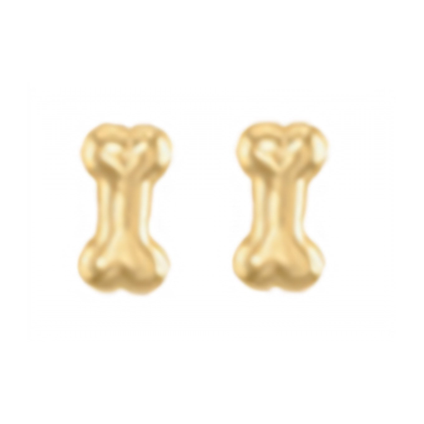 10K Gold Dog Bone Stud Earrings
