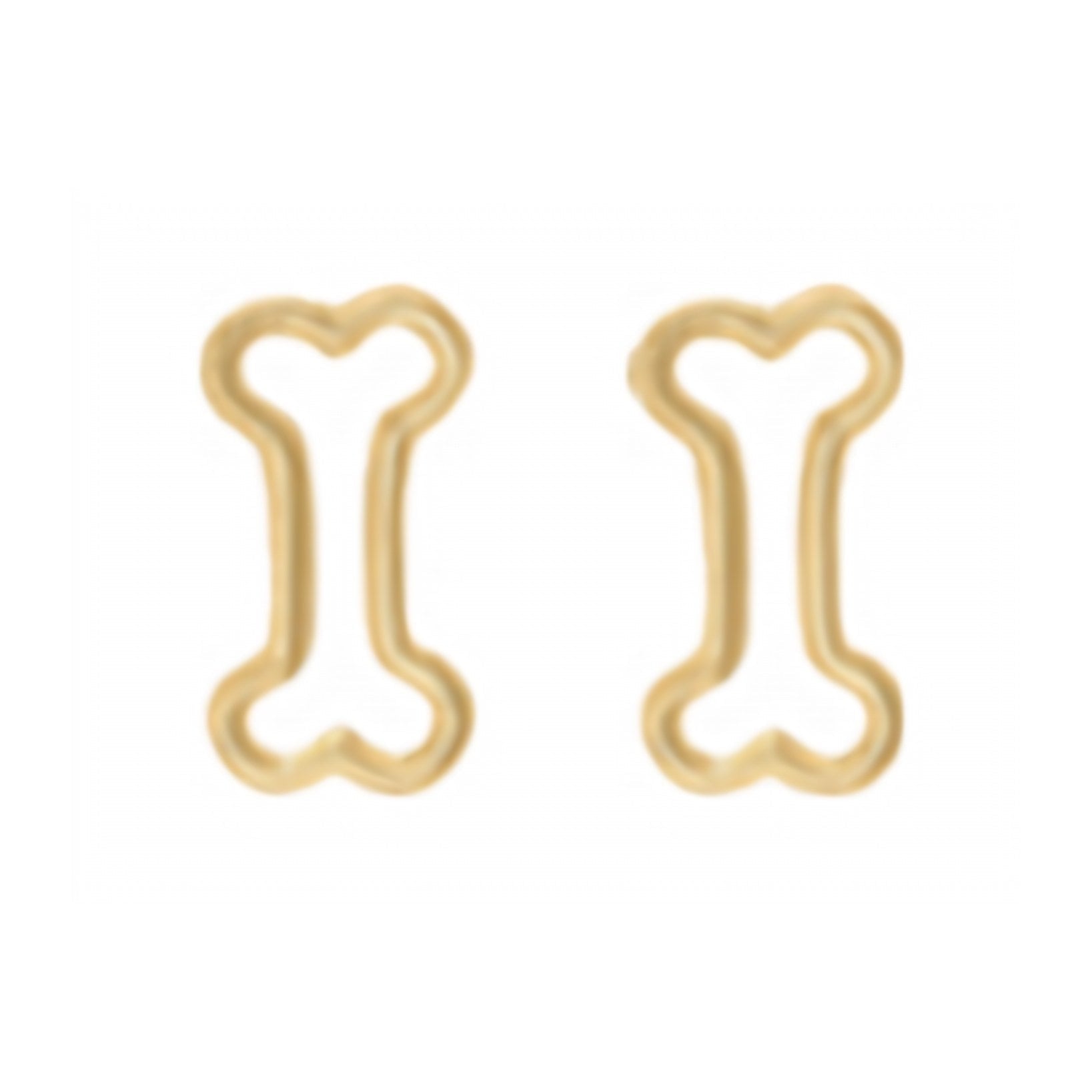 10K Gold Bone Silhouette Stud Earrings
