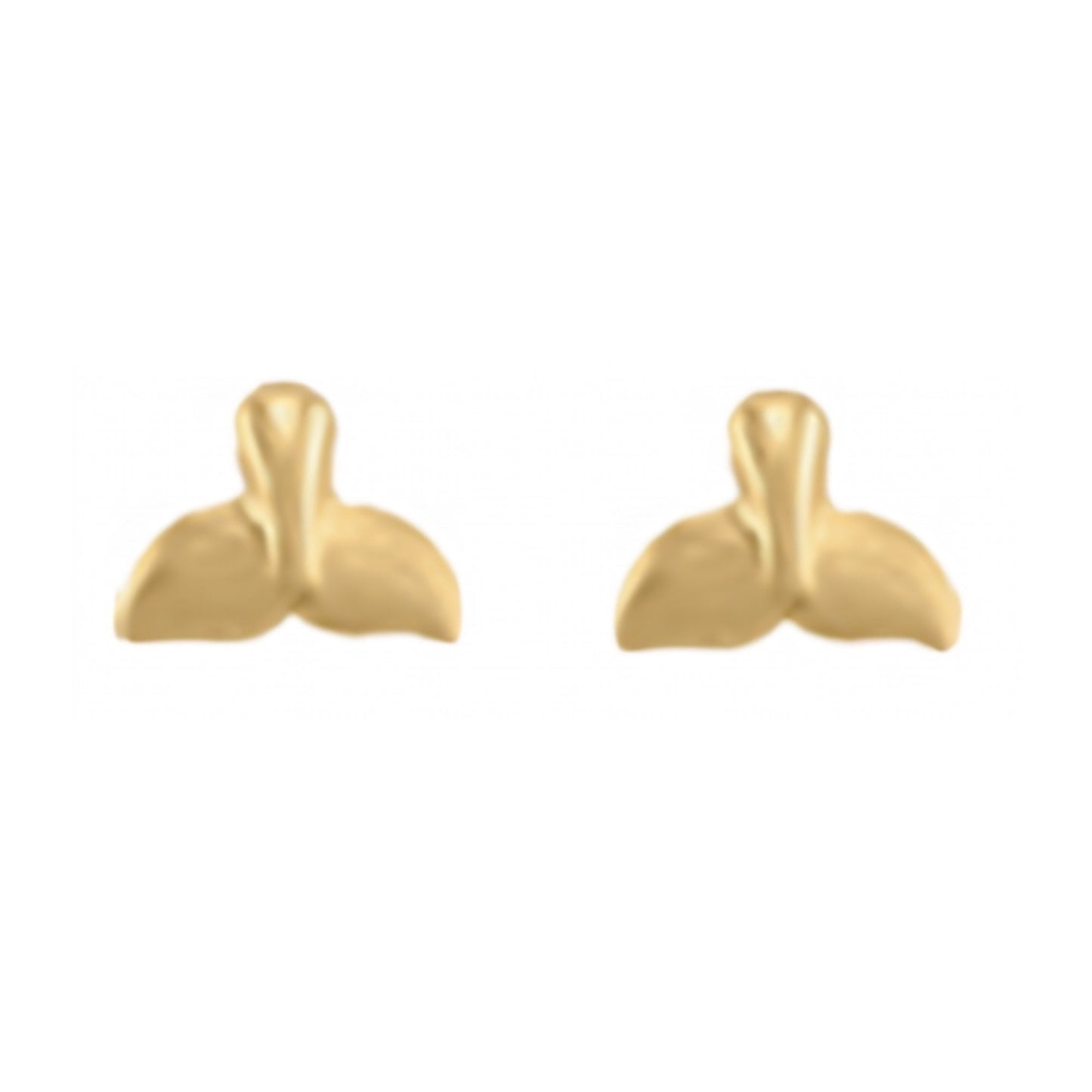 10K Gold Whale Tail Stud Earrings