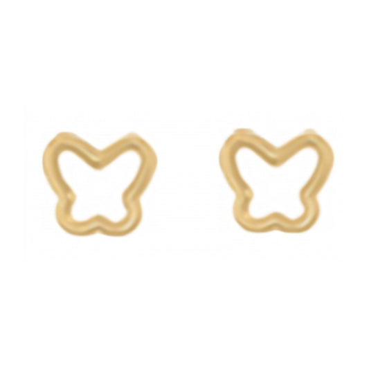 10K Gold Butterfly Silhouette Stud Earrings
