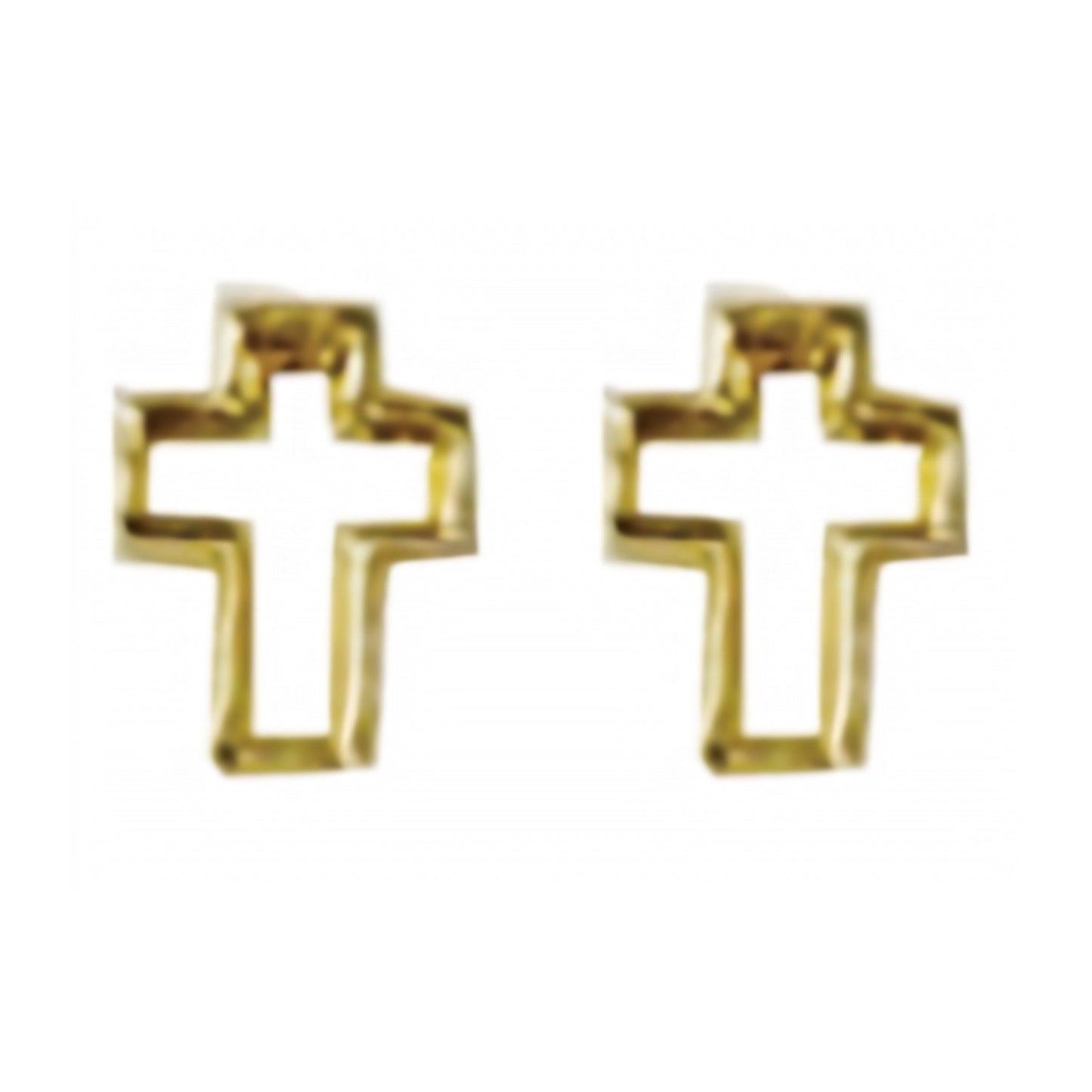 10K Gold Cross Silhouette Stud Earrings