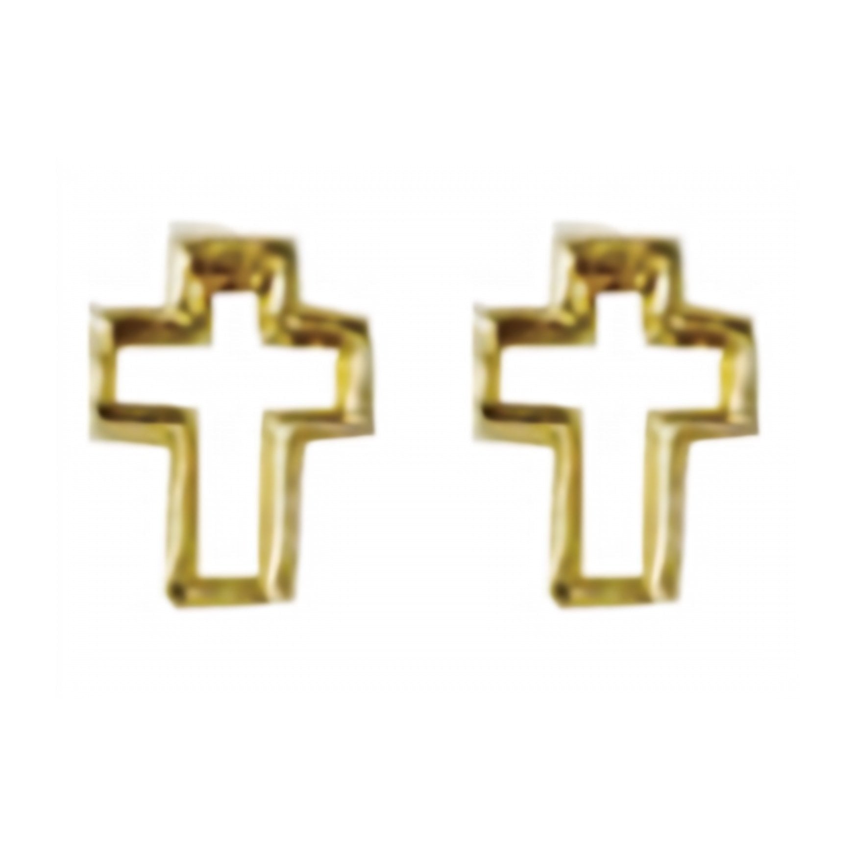 10K Gold Cross Silhouette Stud Earrings