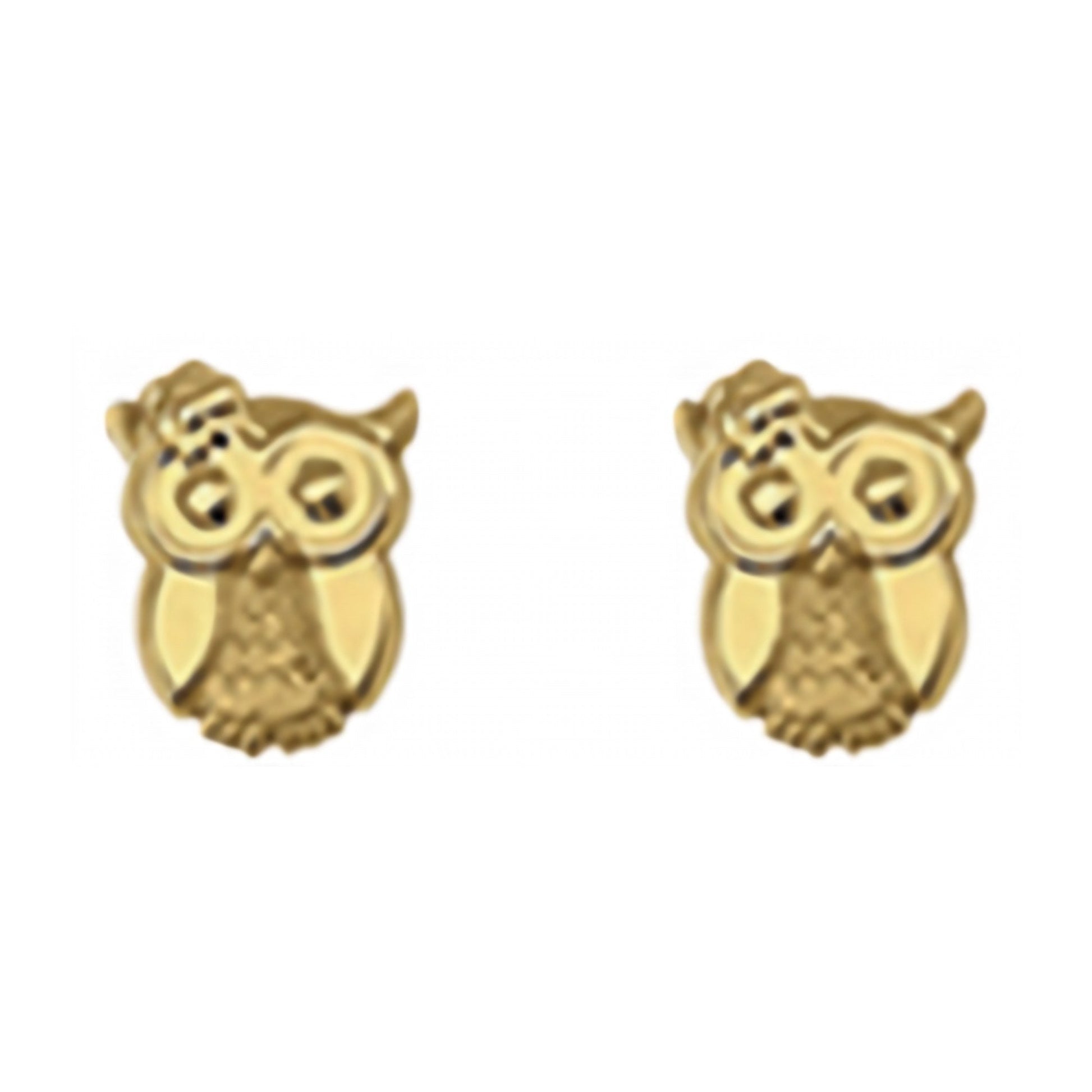 10K Gold Owl Stud Earrings