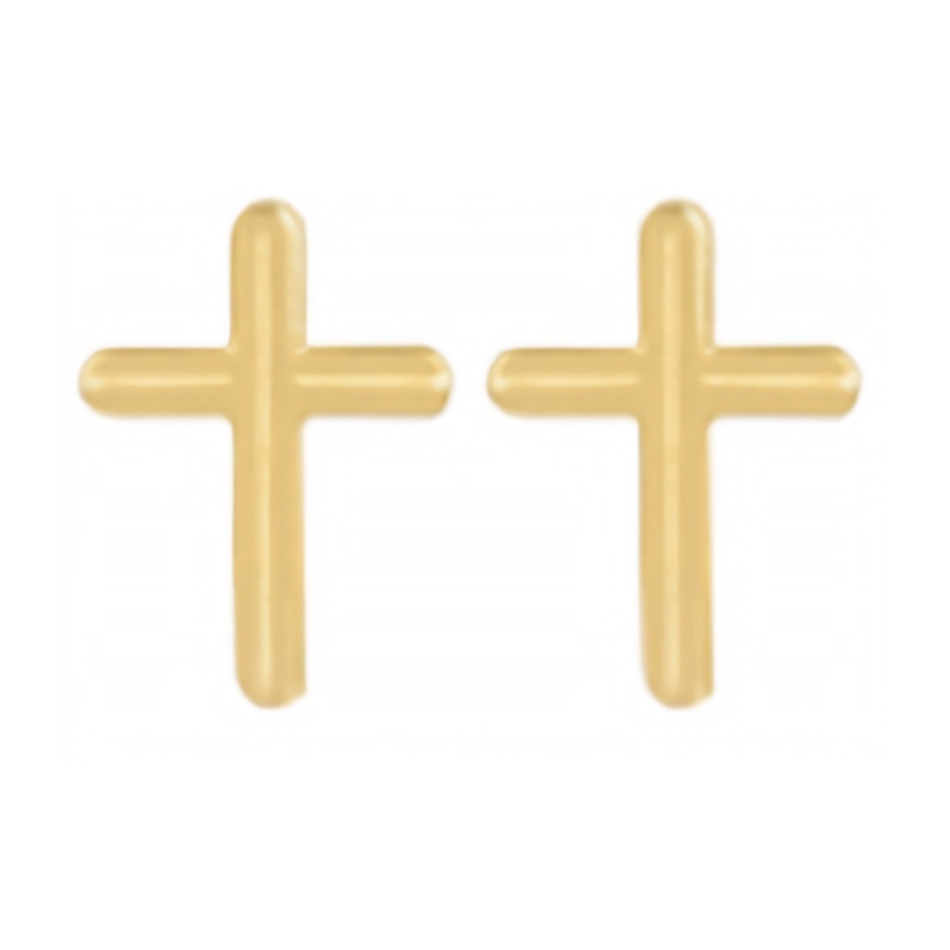 10K Gold Small Cross Stud Earrings