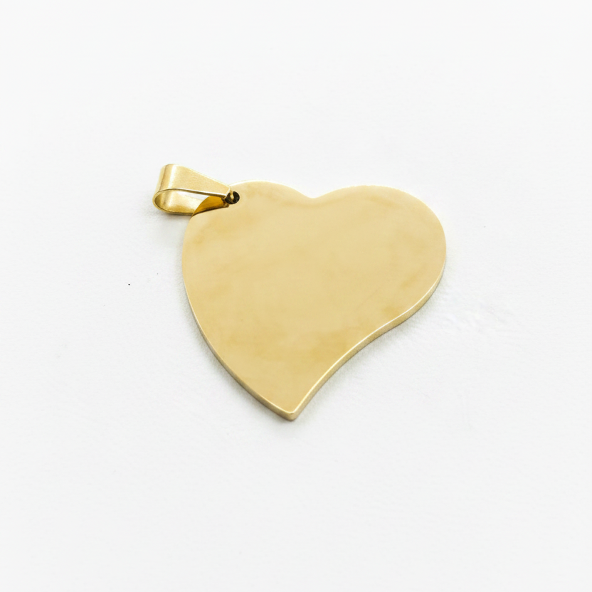 Stainless steel gold plated heart blank