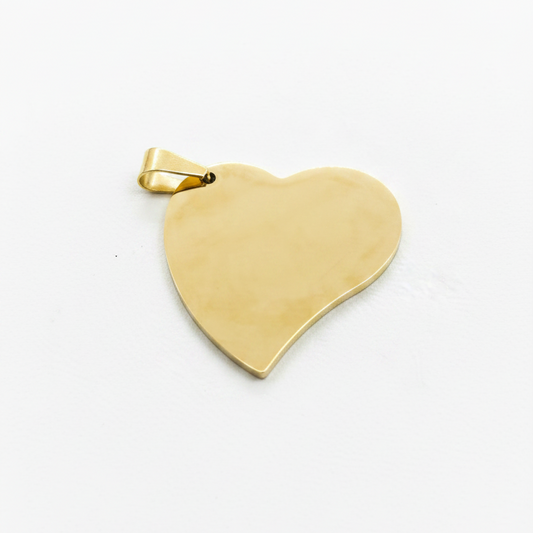 Stainless steel gold plated heart blank