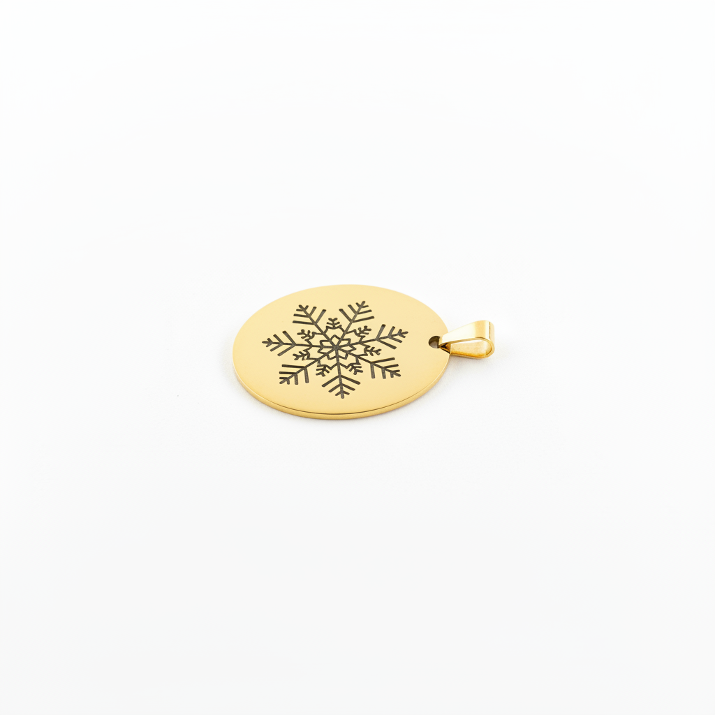 Oval stainless steel gold plated pendant blank