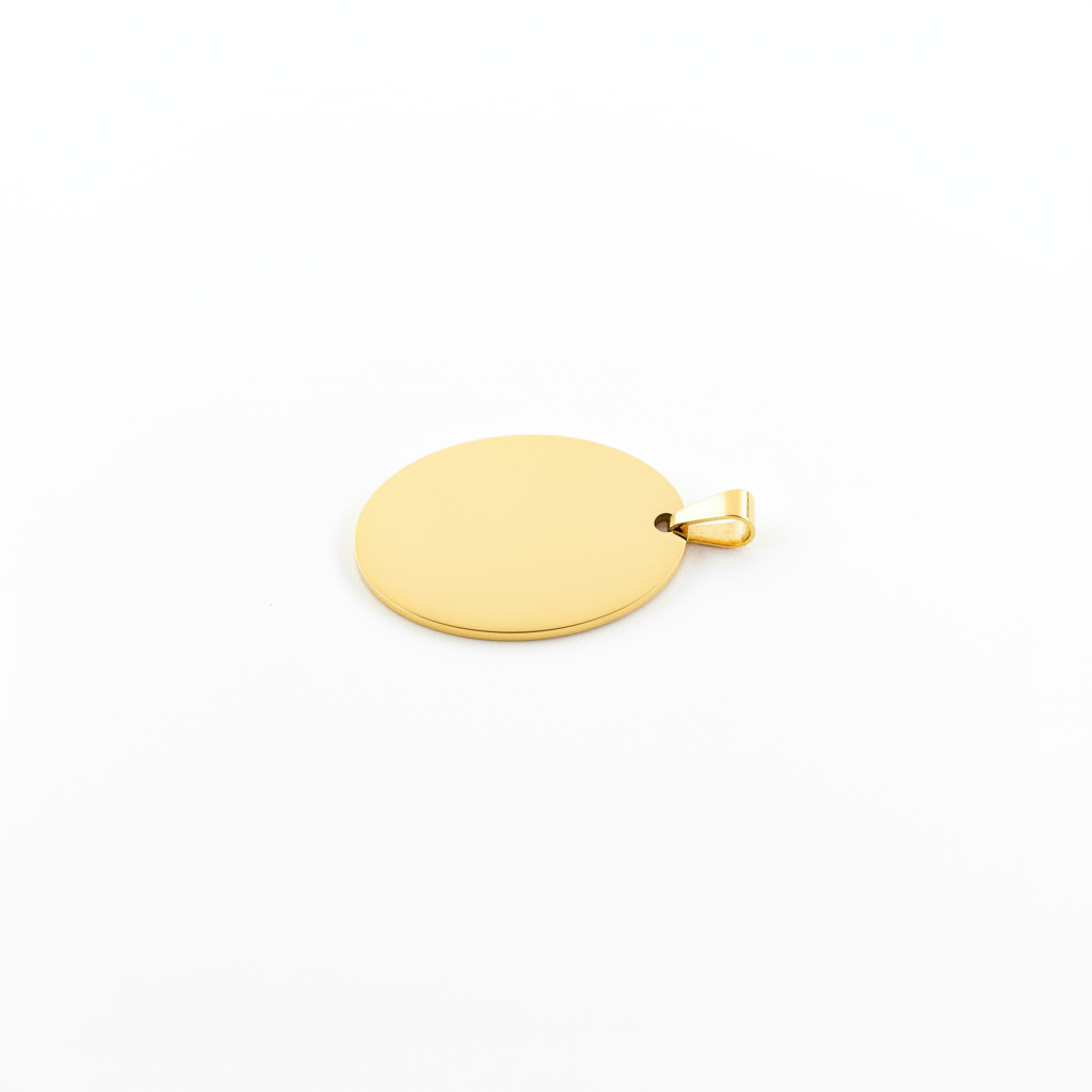Oval stainless steel gold plated pendant blank
