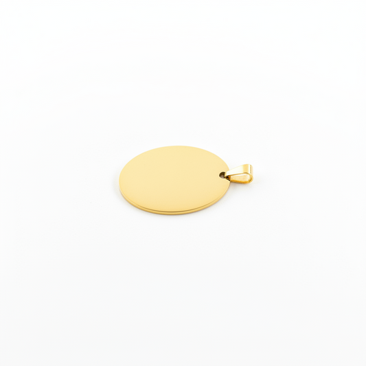 Oval stainless steel gold plated pendant blank