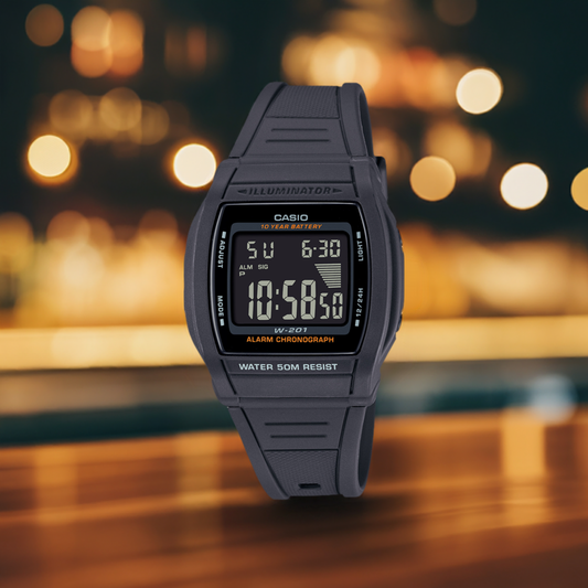 Casio W-201-1BVCR Digital Watch - Reliable Everyday Timepiece