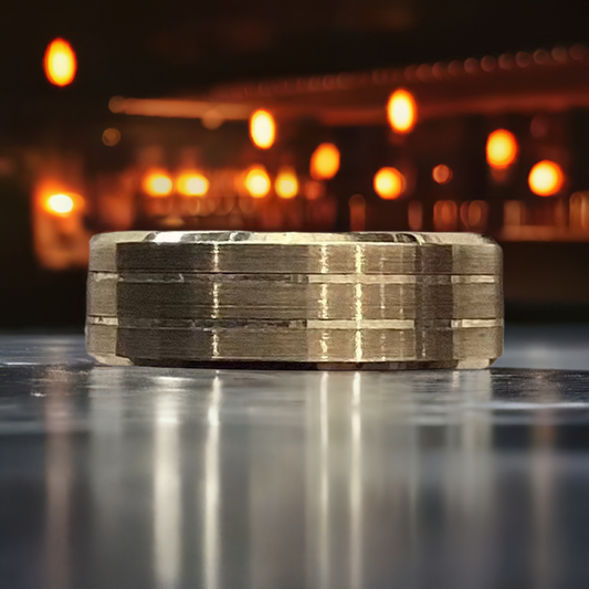 10K yellow gold men's wedding band, 4.18g, classic design, free sizing included