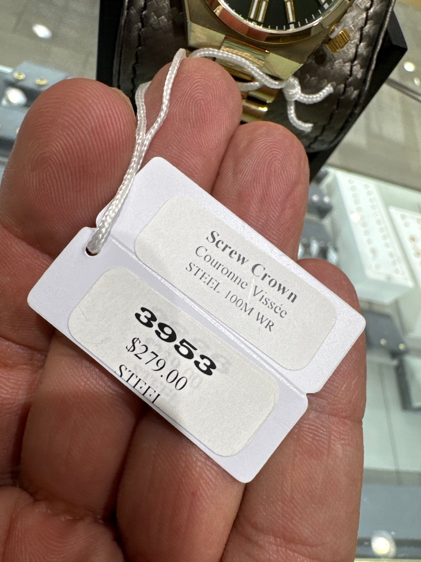 Fiori 3953 Men's Screw Crown Watch - Green Dial Two-Tone