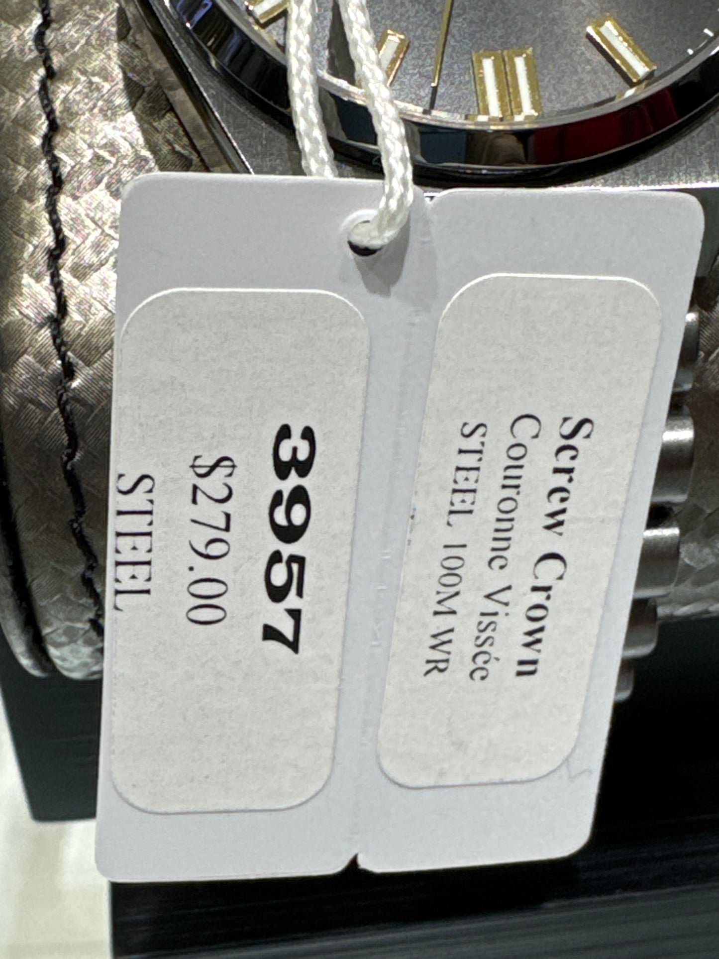 Montre Fiori 3957 à couronne vissée - Cadran gris avec accents dorés