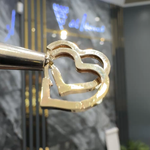 Heart shape Huggies Earrings 10K Yellow Gold (1.8G Model SH-248) - Bijouterie Del Moral Brossard. Earrings