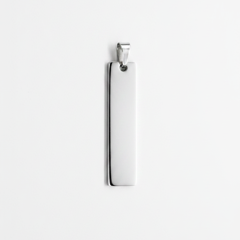 Small rectangle stainless steel pendant blank