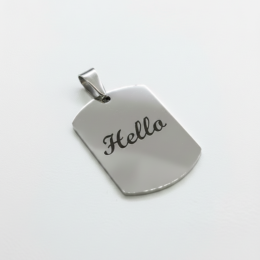 Stainless steel dog tag pendant blank